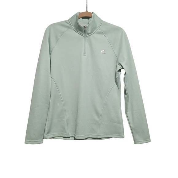 Adidas Golf Women's Medium M 1/4 Zip Pullover Athletic Top Sage Green - Picture 1 of 6